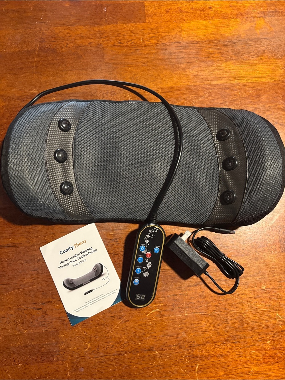 Heated Lumbar Massage Cushion - Gray